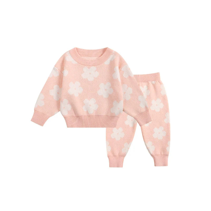 Conjunto Infantil Tricô Florzinhas
