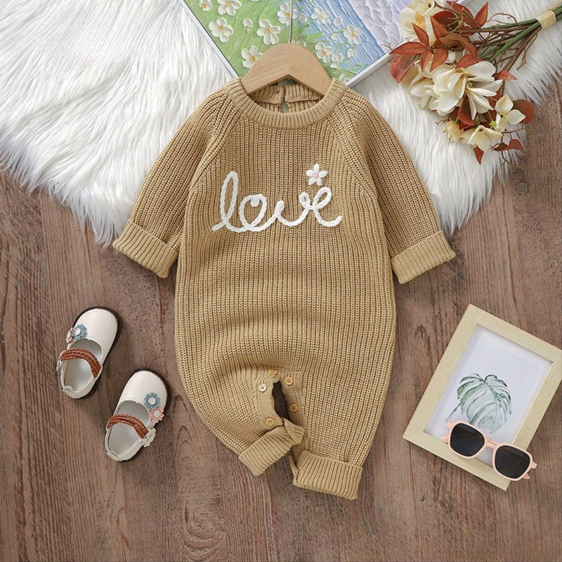 Macacão Infantil de Tricô Love