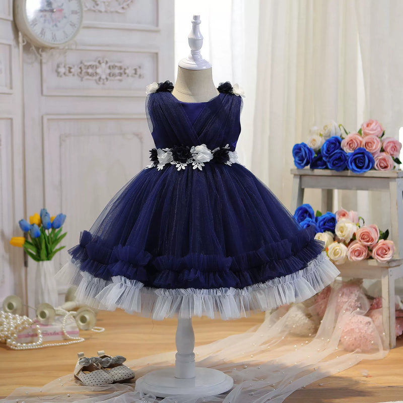Vestido De Festa Infantil de Tule Flores