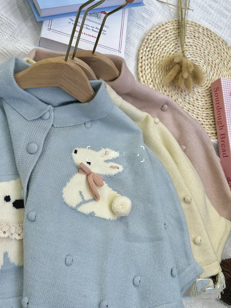 Cardigan Infantil Feminino Pompom Ursinho