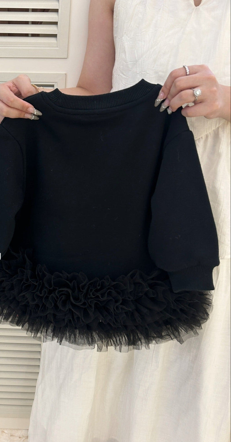 Vestido Infantil Preto Lacinho