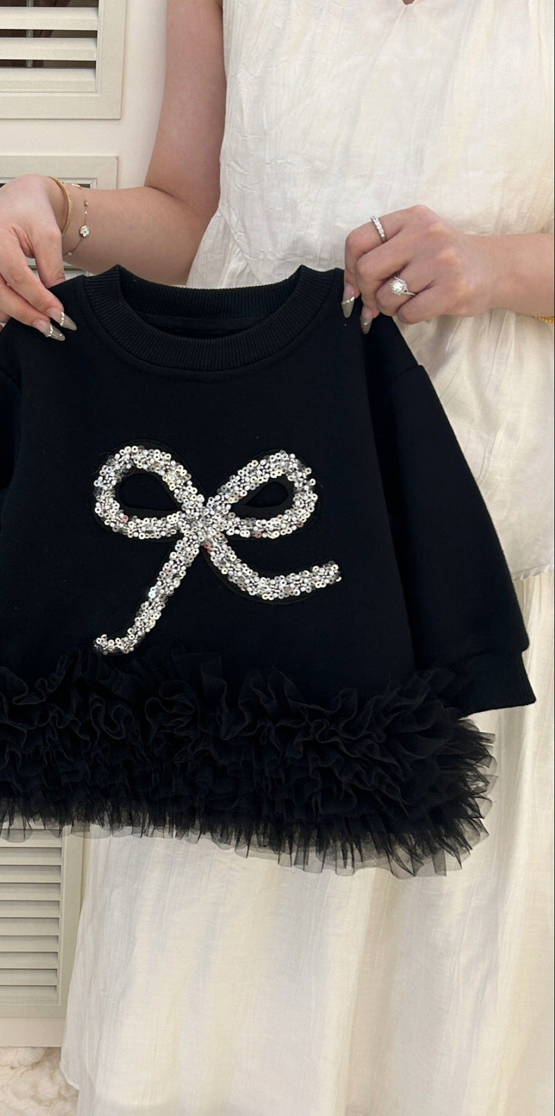 Vestido Infantil Preto Lacinho