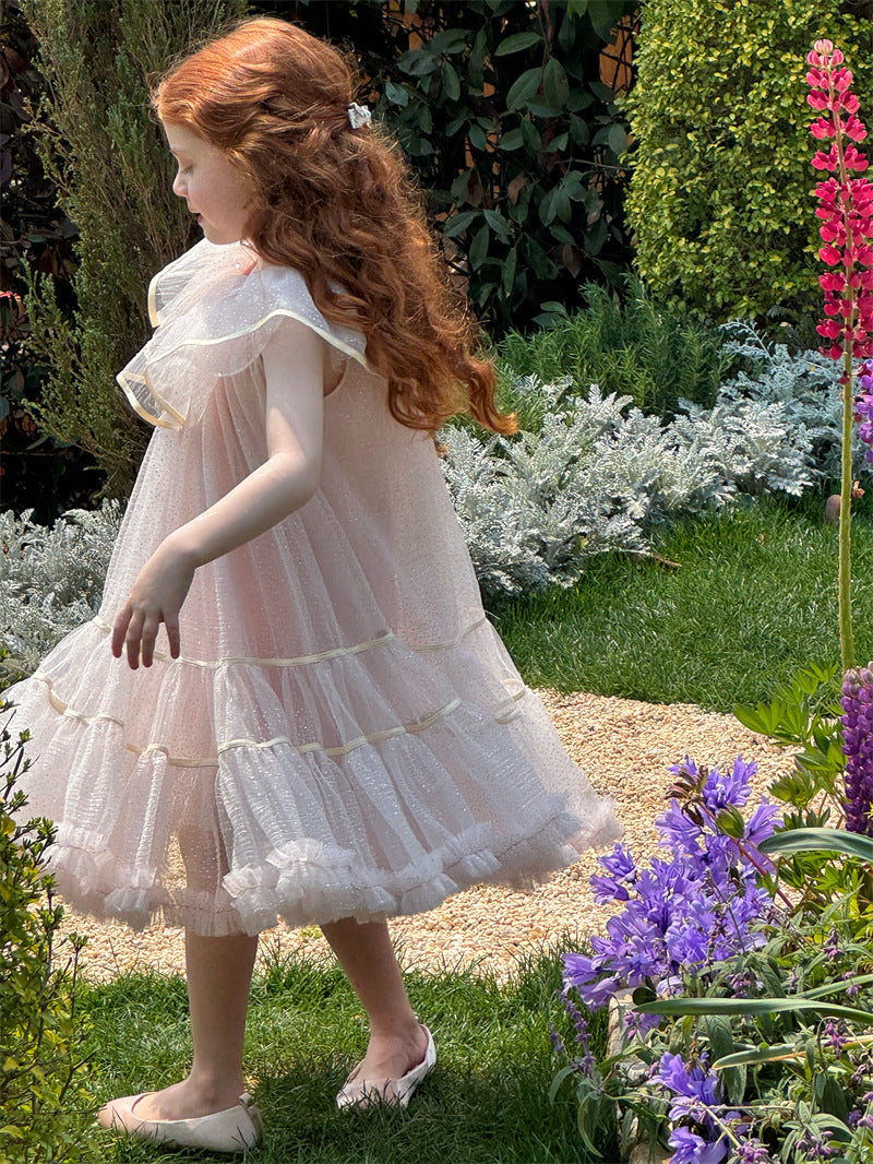 Vestido Infantil de Tule Babados