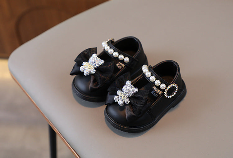 Sapato Infantil Feminino Pérolas Ursinho