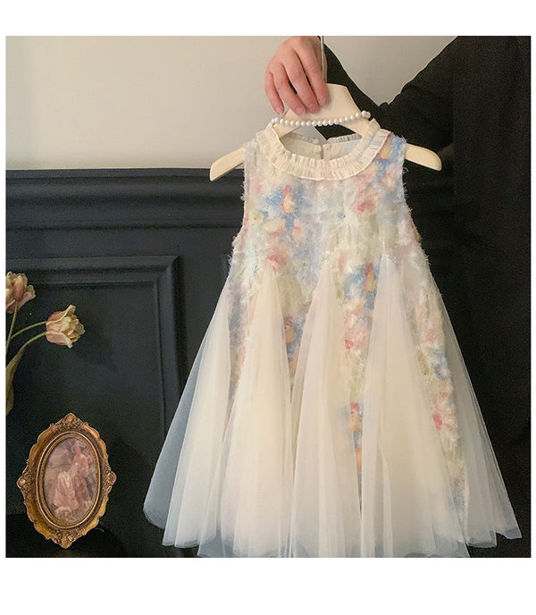 Vestido Infantil Floral  Babados de Tule