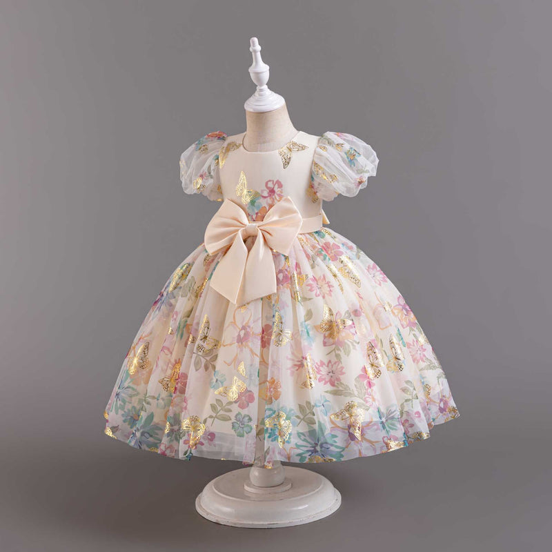 Vestido Infantil De Festa Floral Laçinho