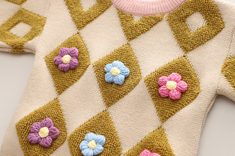 Conjunto Infantil Feminino Florzinhas Plíssado