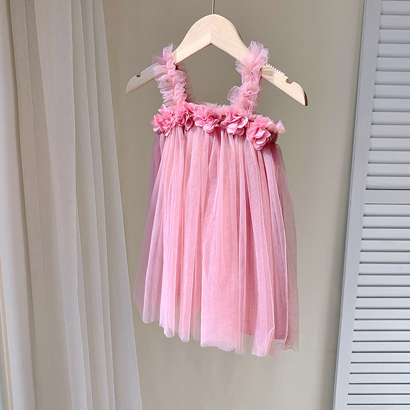 Vestido  Infantil Tule Florzinhas