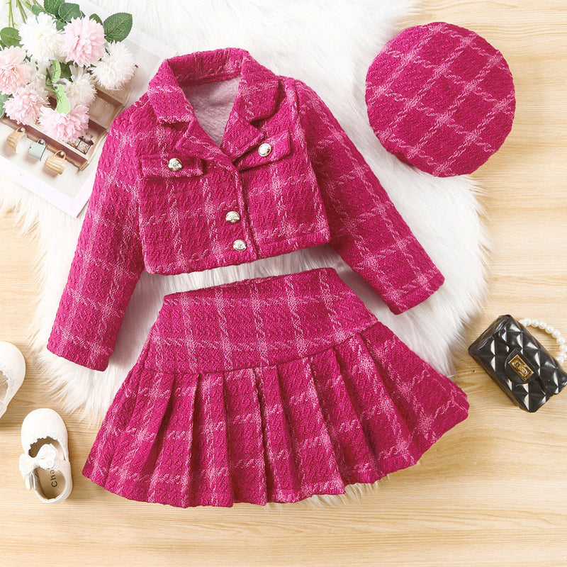 Conjunto Infantil Feminino Tweed Xadrez