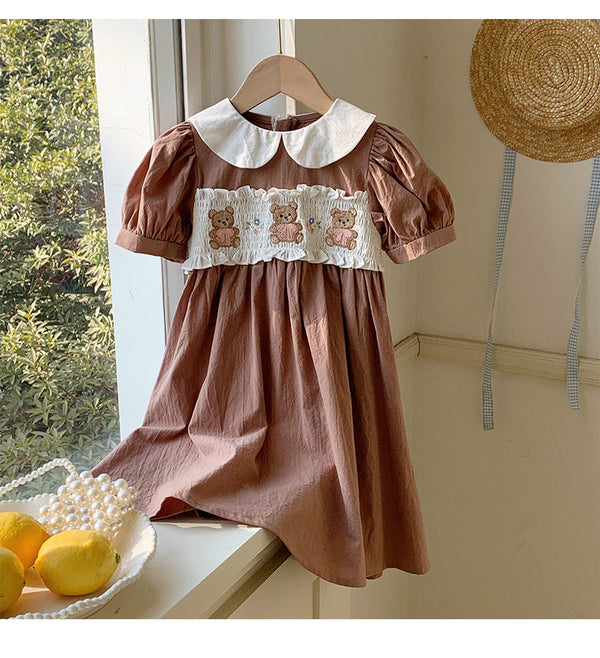 Vestido Infantil Marrom Ursinhos