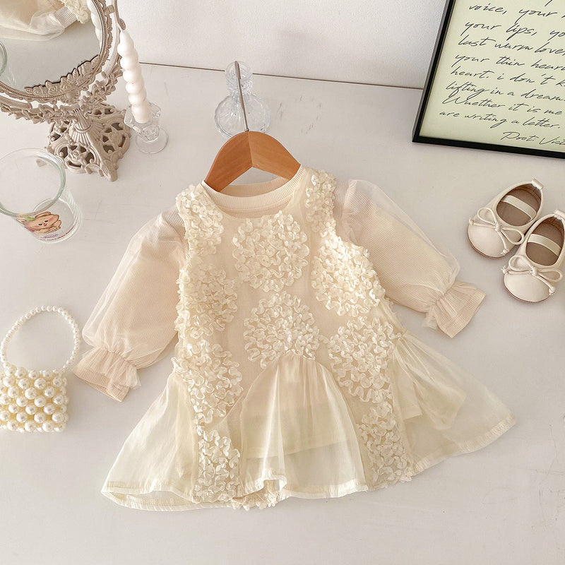 Conjunto Vestido Infantil Tule Flores