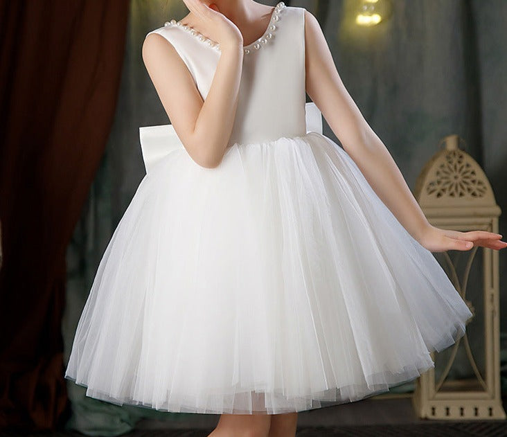 Vestido Infantil De Festa Pérolas