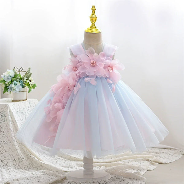 Vestido de Festa Tule Flores