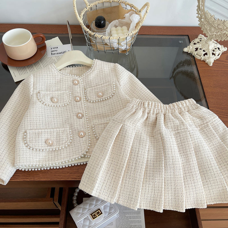 Conjunto Infantil Feminino Pérolas Plissadinha