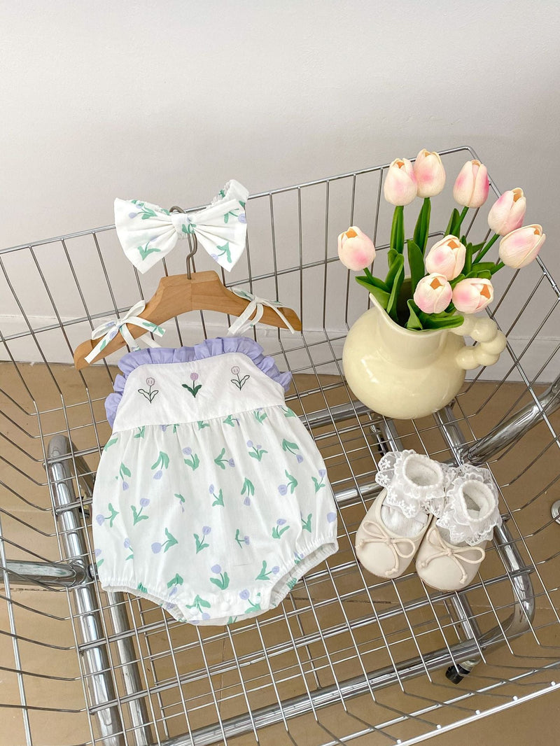 Body Infantil Feminino Verão Tulipas