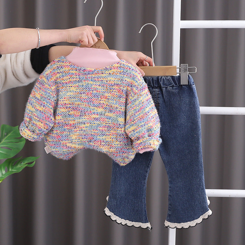 Conjunto Infantil Feminino Tweed 3 Peças Uvinha