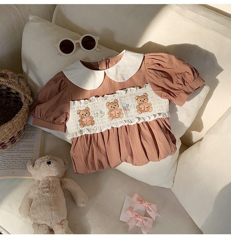Vestido Infantil Marrom Ursinhos