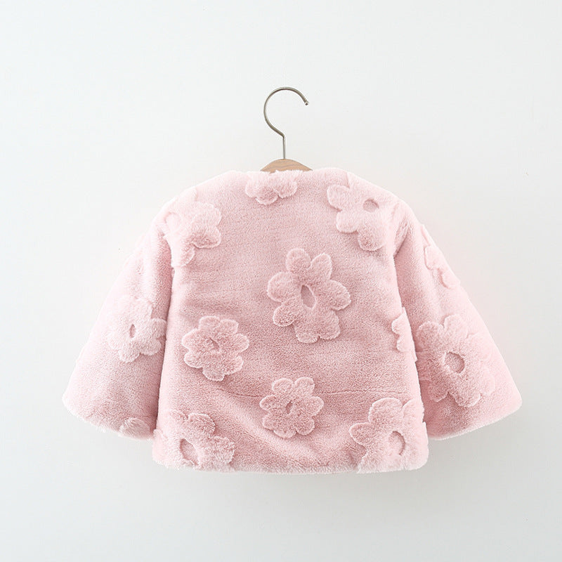 Casaco Infantil Feminino Floral Lacinho