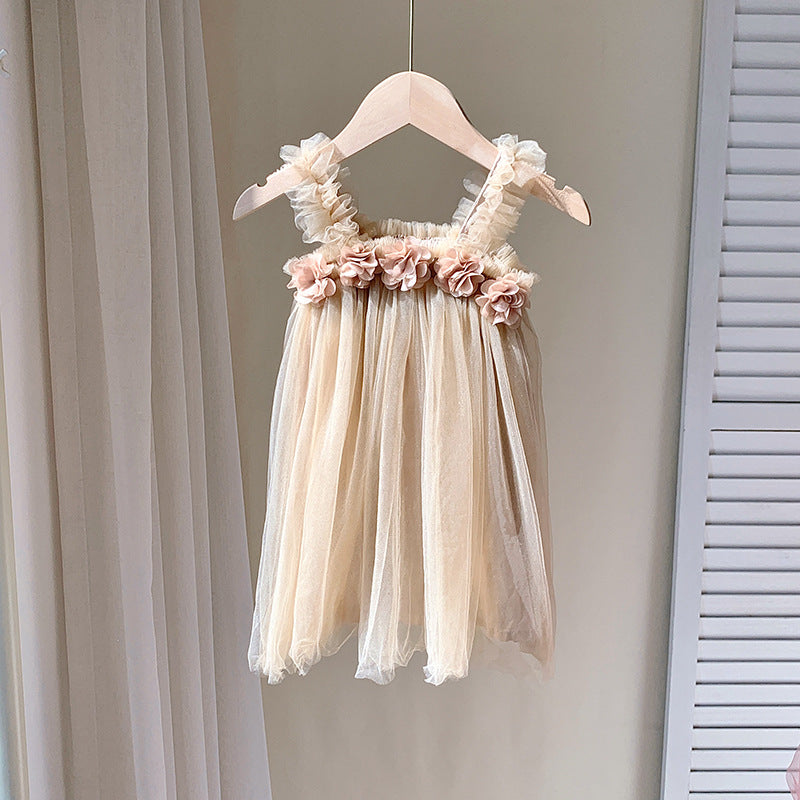 Vestido  Infantil Tule Florzinhas