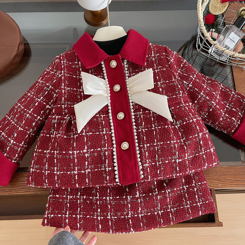 Conjunto Infantil Feminino Vermelho Lacinho