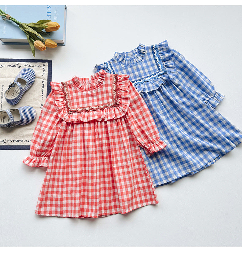 Vestido Infantil Gola Xadrez