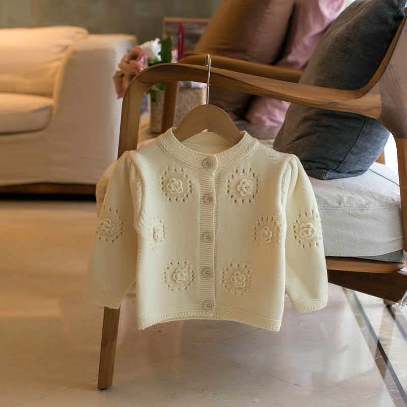 Cardigan Infantil Tricô Florzinha