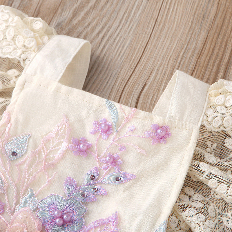 Body Infantil Feminino Floral Rendinha