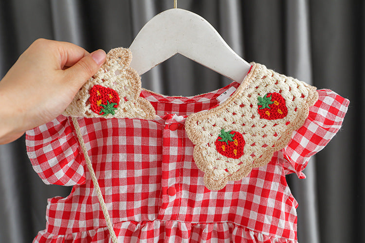 Vestido Infantil Xadrez Moranguinhos