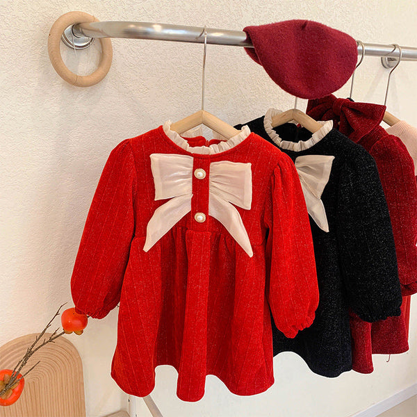 Vestido Infantil Lacinho Pérolas