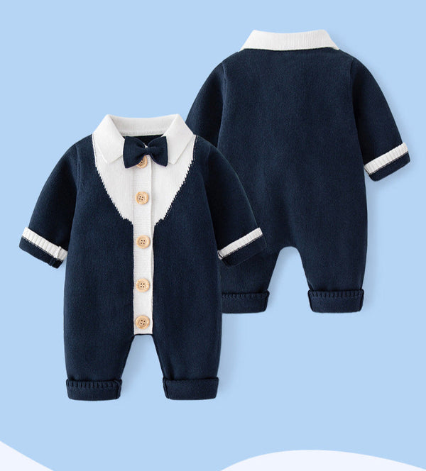 Macacão Infantil Tricô Gravatinha
