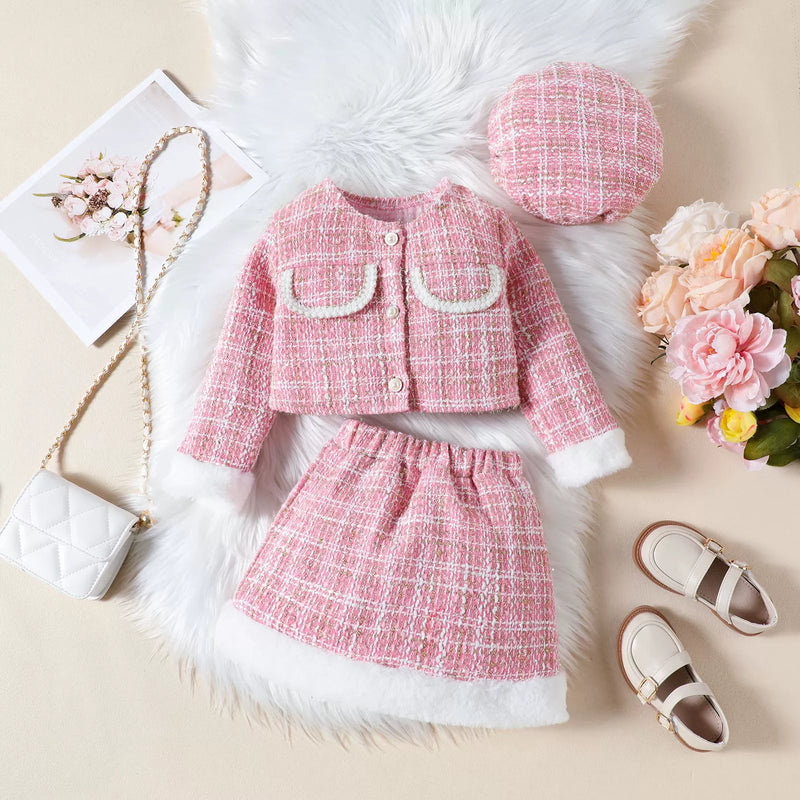 Conjunto Infantil Feminino Tweed Pelinhos