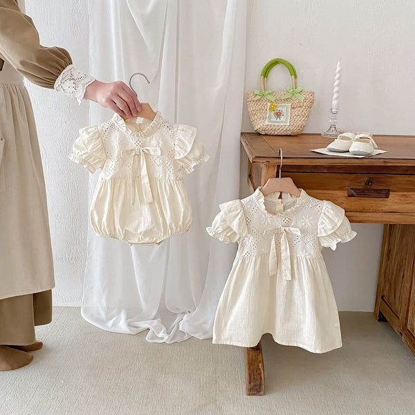 Body/ Vestido Infantil Feminino Lese Lacinho