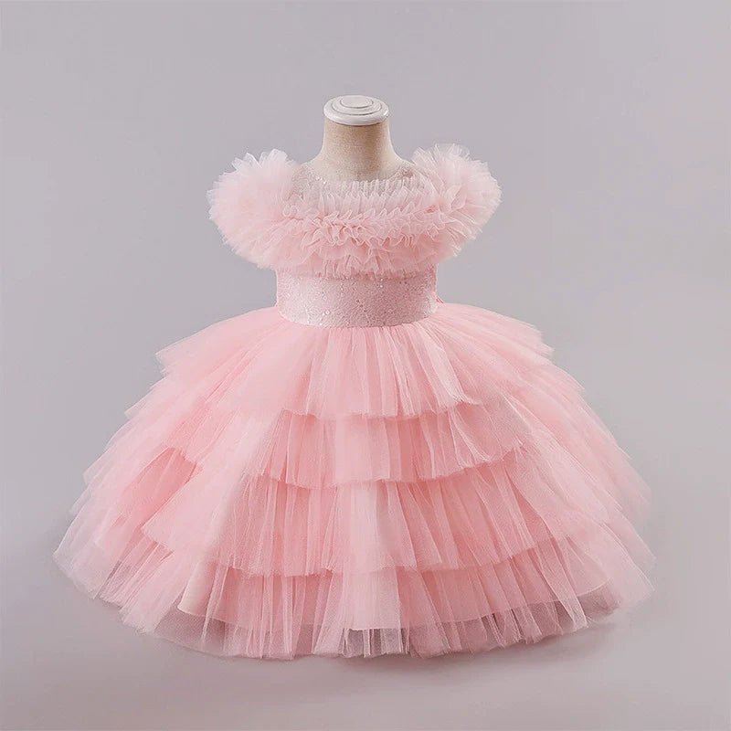 Vestido Infantil de Festa Tule Bufante