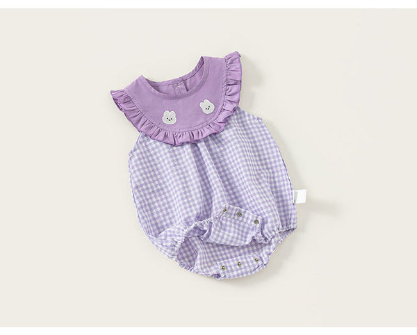 Body Infantil Feminino Xadrez Coelhinho