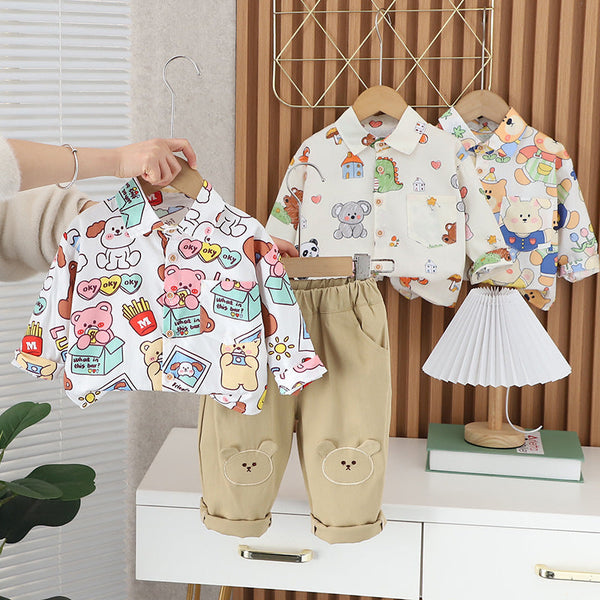 Conjunto Infantil Masculino Bichinhos Bolsinhos