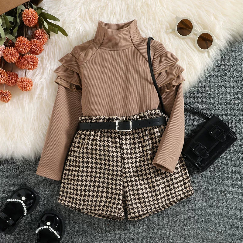 Conjunto Infantil Feminino Xadrez Cintinho