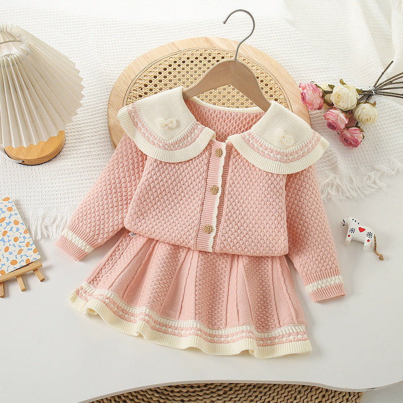 Conjunto Infantil Feminino Tricô  Delicado