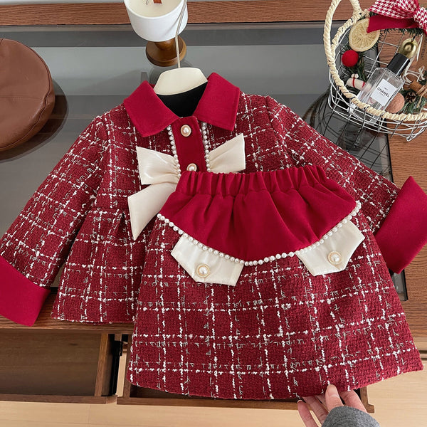 Conjunto Infantil Feminino Vermelho Lacinho
