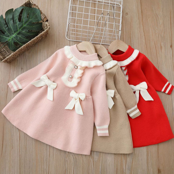 Vestido Infantil Tricô Lacinhos