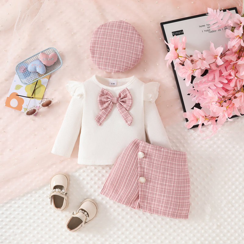 Conjunto Infantil Feminino Tweed Lacinho