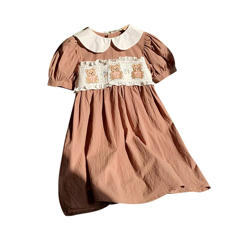 Vestido Infantil Marrom Ursinhos