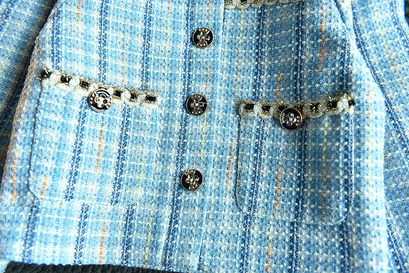 Conjunto Infantil Feminino Tweed Azul