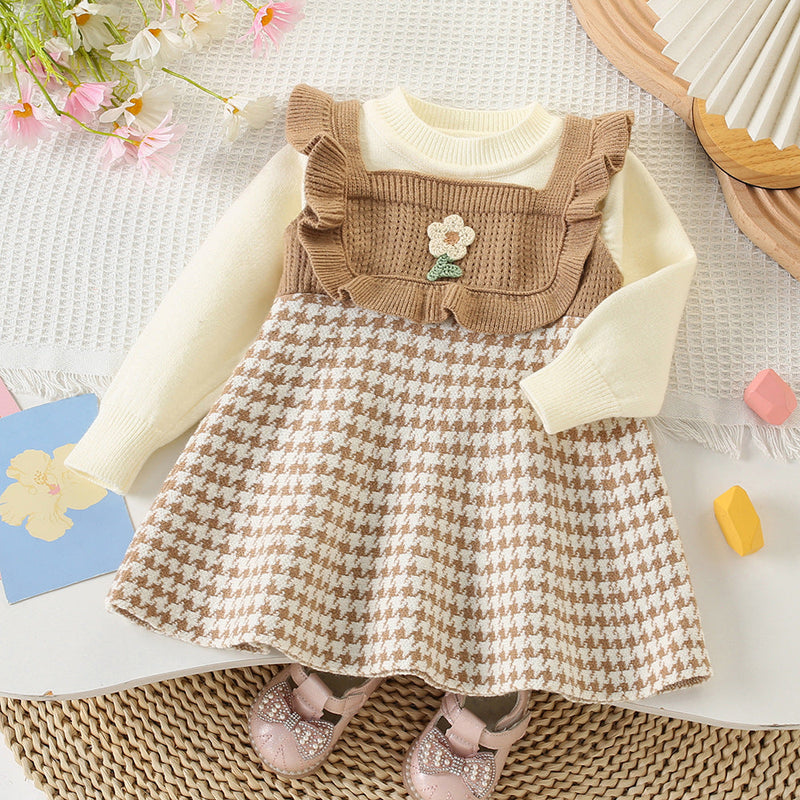 Vestido Infantil Tricô Florzinhas