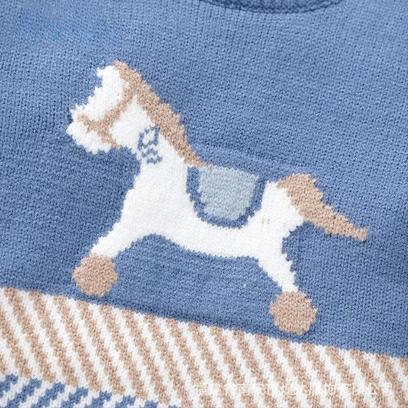 Macacão Infantil de Tricô Cavalinho