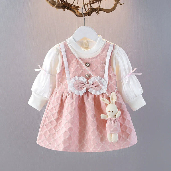 Vestido Infantil Manga Longa Lacinho