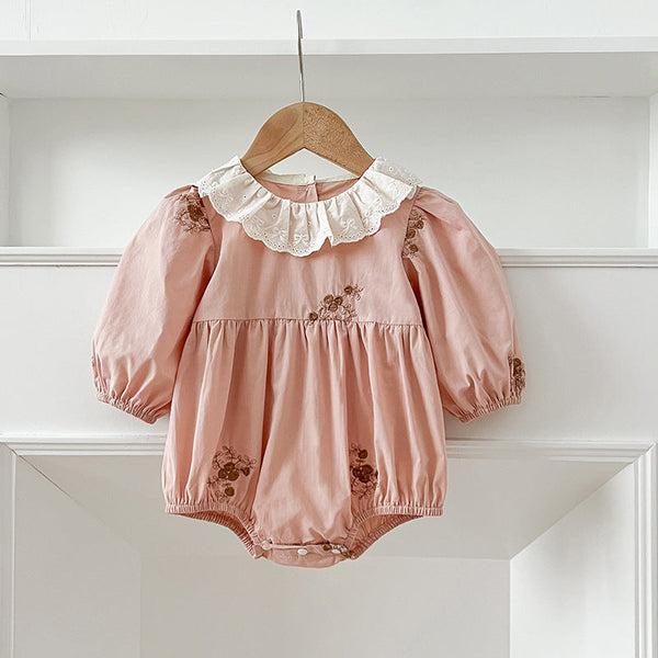 Body Infantil Feminino Floral Rendinha