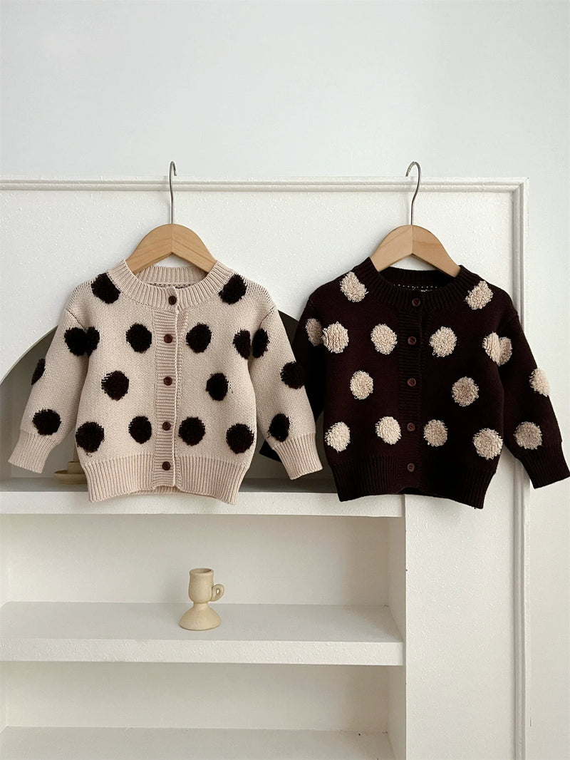 Cardigan Infantil Tricô Bolinhas