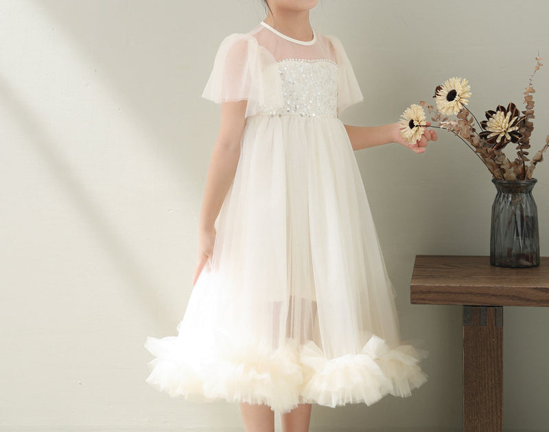 Vestido De Festa Infantil Tule e Brilhos