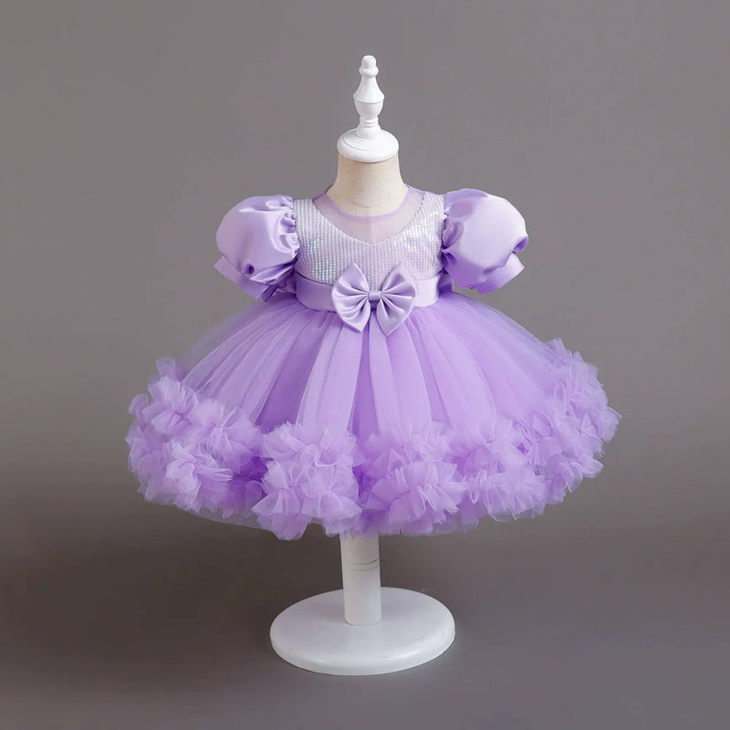 Vestido Infantil Bufante e Lacinho