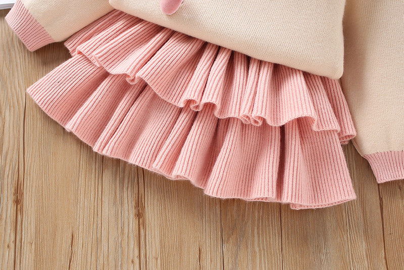 Conjunto Infantil Feminino Corações e Saia Plíssada